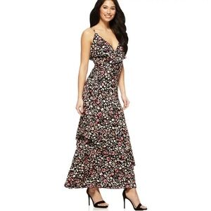 Sofia Jeans by Sofia Vergara Women's Knit Faux Floral Print Wrap Dress SZ L